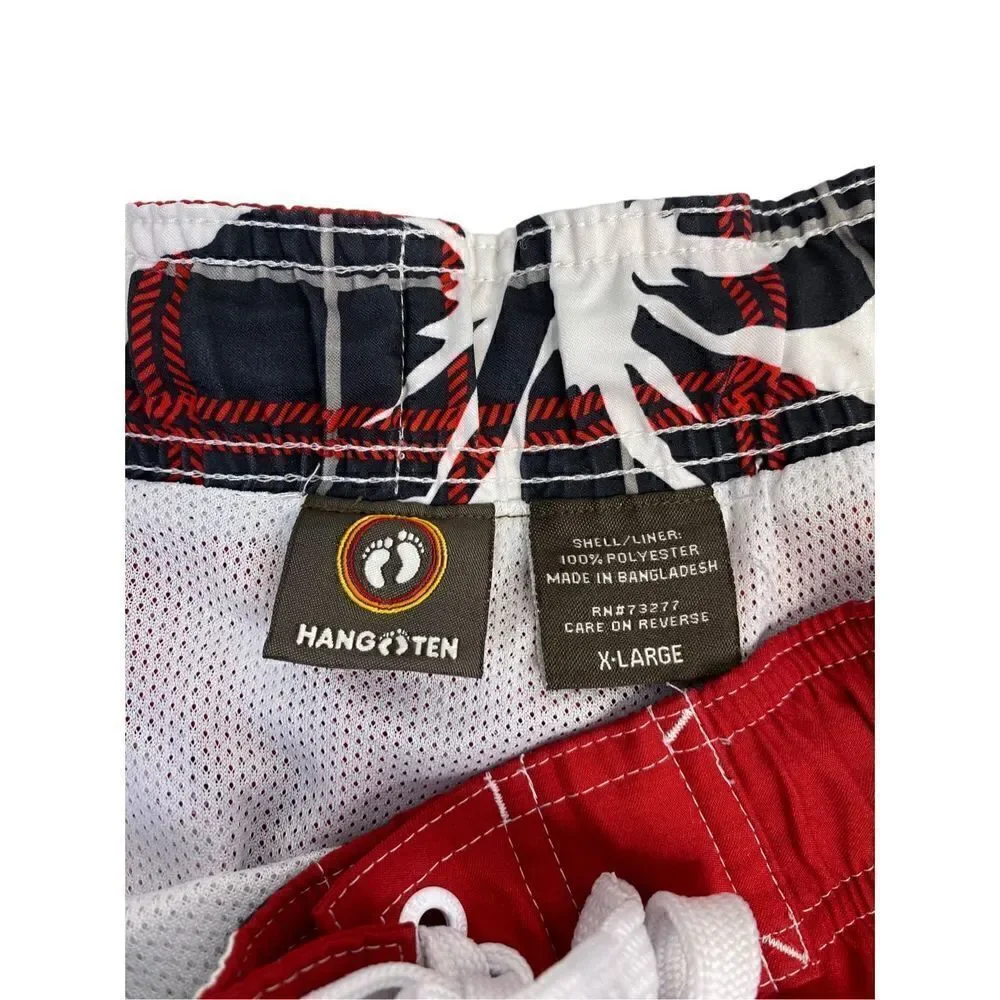 Hang Ten Men's Drawstring 5-pocket Quick-dry Boardshort Red XL